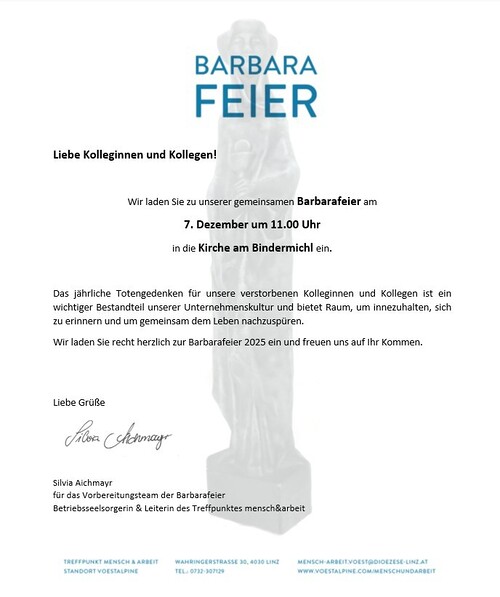 Einladung Barbarafeier