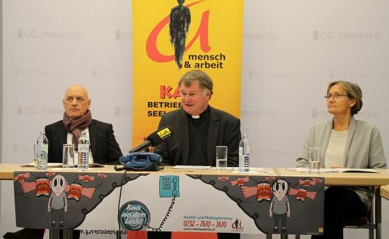 PK-Mobbingtelefon 22.9.2017_ Karl-Heinz Hellinger, Bischof Manfred Scheuer, Anna Wall-Strasser
