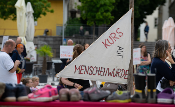 Gallneukirchner*innen demonstrieren für die Aufnahme von Geflüchteten