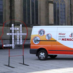 Hier arbeitet ein Mensch