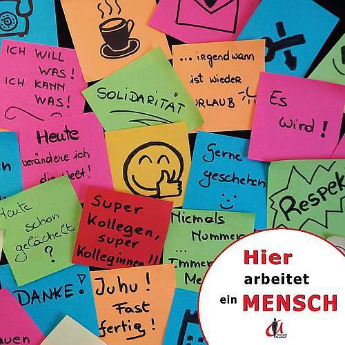 Freecard Hier arbeitet ein Mensch