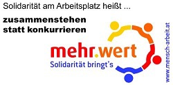zusammenstehen statt konkurrieren. © mensch & arbeit