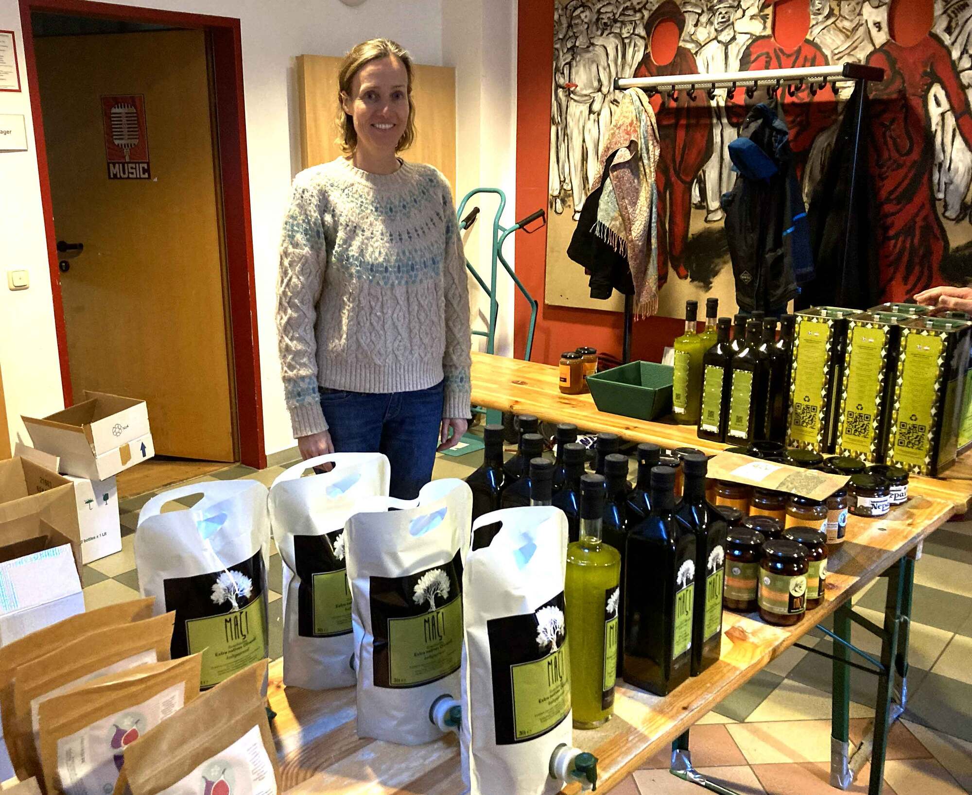 Katrin Kretschmer beim Verkauf